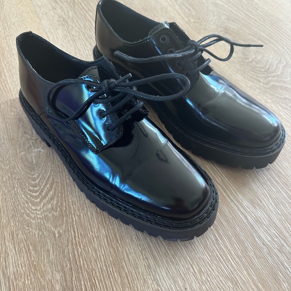 Maeve Shoes - MAEVE X ANTHROPOLOGIE | square toe lace-up leather Oxfords